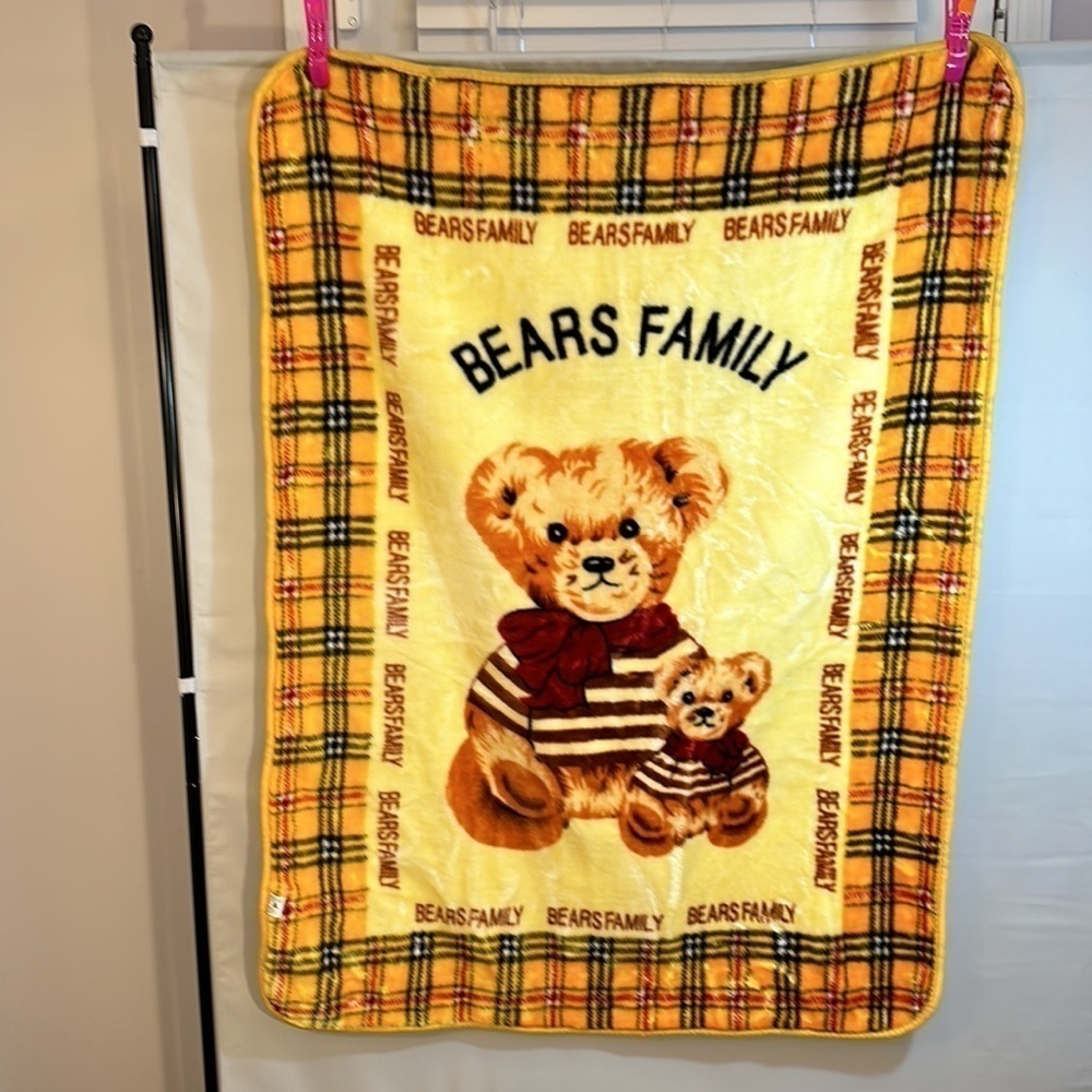 VIP Super Bear Family Bady Blanket Mama Bear And Baby Bear Novelty Print Soft